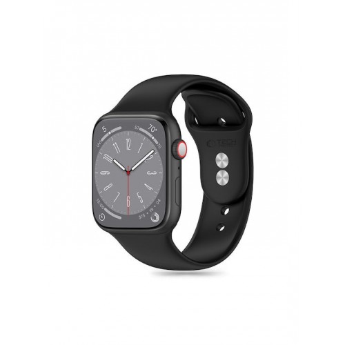 Tech-Protect Λουράκι Σιλικόνης Μαύρο (Apple Watch 44/45/46/49mm)
