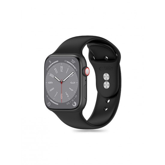 Tech-Protect Λουράκι Σιλικόνης Μαύρο (Apple Watch 44/45/46/49mm)