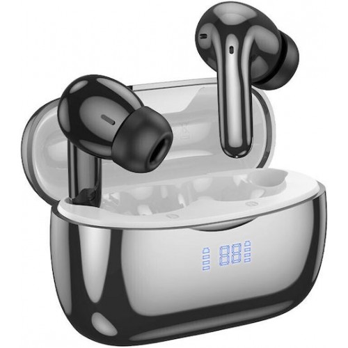 Hoco EQ16 Shine In-ear Bluetooth Handsfree Ακουστικά με Θήκη Φόρτισης Black Glaze