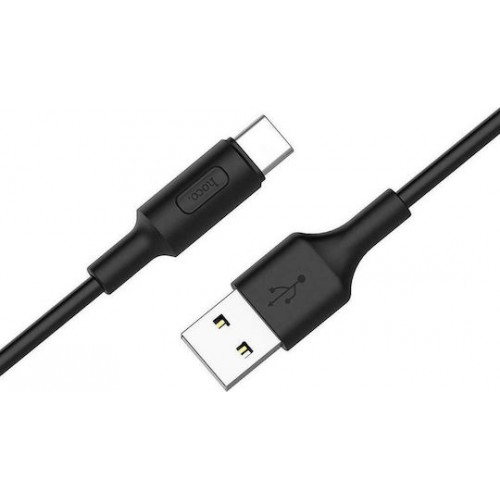 Hoco Regular USB 2.0 Cable USB-C male - USB-A male Μαύρο 1m (X25 Soarer)