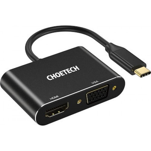 Choetech Μετατροπέας USB-C male σε HDMI / VGA female 