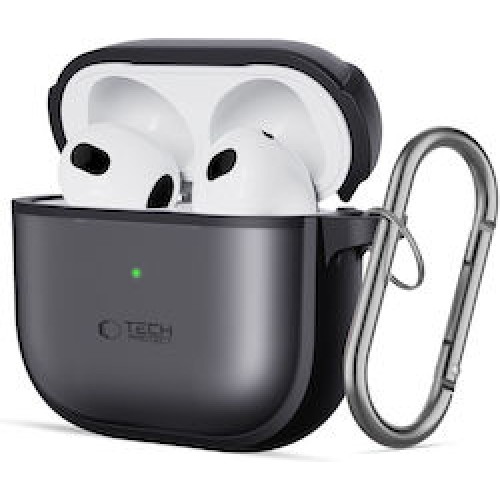 Tech-Protect Silicone Hook Θήκη Σιλικόνης Matte Μαυρο με Γάντζο για Apple AirPods 4