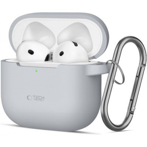 Tech-Protect Silicone Hook Θήκη Σιλικόνης Matte Γκρι με Γάντζο για Apple AirPods 4