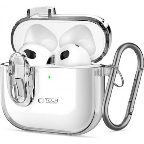 Tech-Protect Slim Hook Θήκη με Γάντζο σε Διάφανο χρώμα για Apple AirPods 4