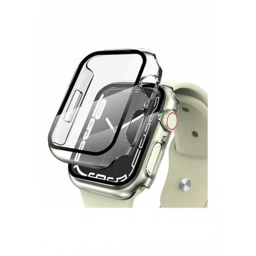 Tech-Protect Defense 360 Πλαστική Θήκη με Τζαμάκι σε Διάφανο χρώμα για το Apple Watch 45mm