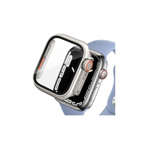 Tech-Protect Defense 360 Πλαστική Θήκη με Τζαμάκι Titanium / Orange για το Apple Watch 45mm