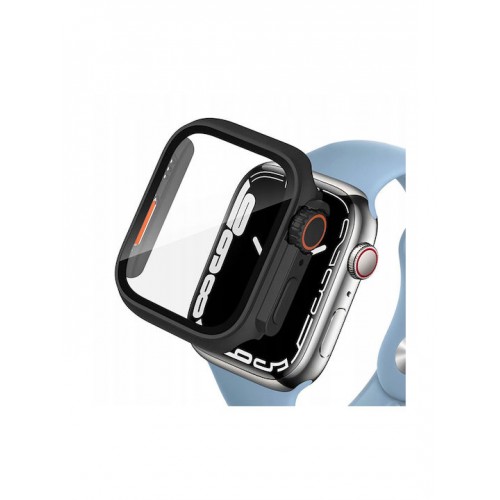Tech-Protect Defense360 Πλαστική Θήκη με Τζαμάκι Black / Orange για το Apple Watch 45mm