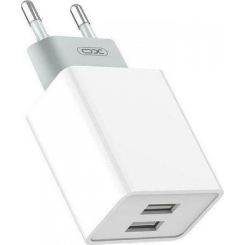 XO Φορτιστής Χωρίς Καλώδιο με 2 Θύρες USB-A Quick Charge 3.0 Λευκός (L65)