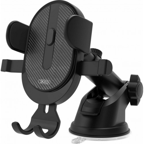 XO Βάση Κινητού Αυτοκινήτου C60 Car Holder Gravity Universal Black με Ρυθμιζόμενα Άγκιστρα
