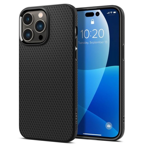 Spigen Liquid Air Back Cover Σιλικόνης Matte Black (iPhone 14 Pro Max)