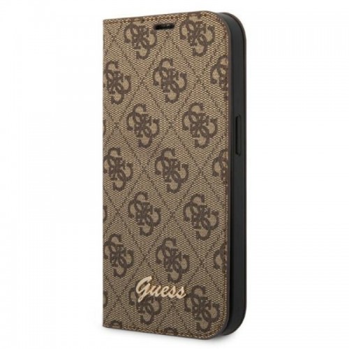 Guess 4G Metal Camera Outline Book Δερματίνης Brown (iPhone 14 Pro Max)
