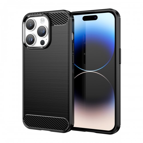 Hurtel Carbon Back Cover Σιλικόνης Μαύρο (iPhone 14 Pro Max)