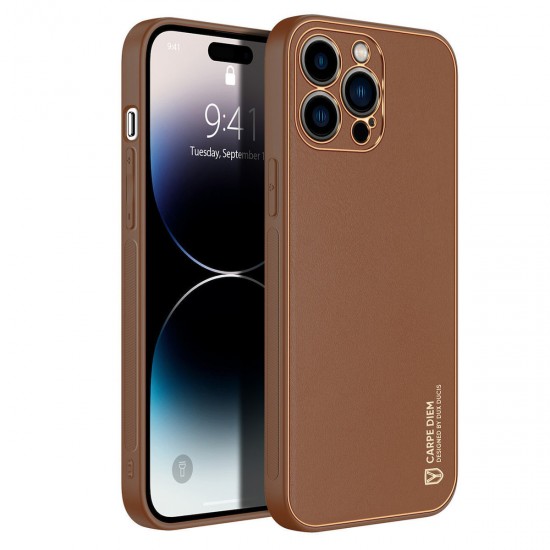 Dux Ducis Yolo Elegant Back Cover Δερματίνης / Πλαστικό Καφέ (iPhone 14 Pro Max)