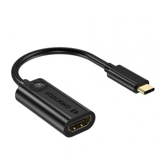 Προσαρμογέας καλωδίου μονής κατεύθυνσης Choetech USB Type C Thunderbolt 3 (Άνδρας) σε HDMI 2.0 4K@60Hz (θηλυκό) μαύρο (HUB-H04BK)