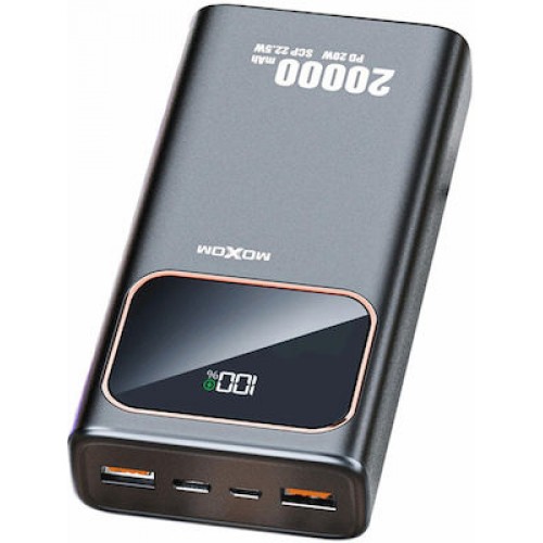 MX-PB64 Power Bank 20000mAh 22.5W με 2 Θύρες USB-A Power Delivery / Quick Charge 4.0 Μαύρο