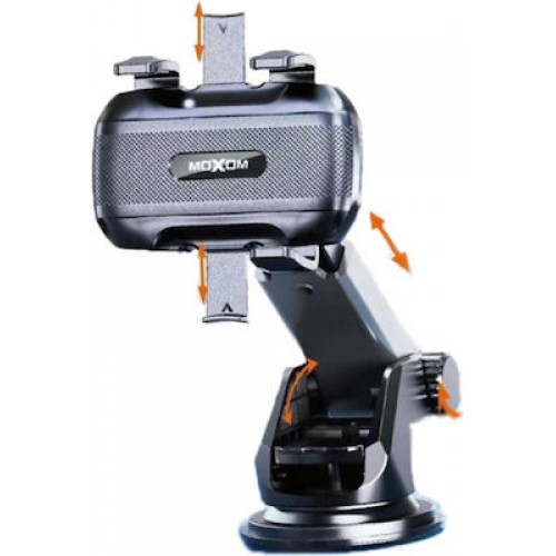 Moxom Βάση Κινητού Αυτοκινήτου με Ρυθμιζόμενα Άγκιστρα Μαύρη