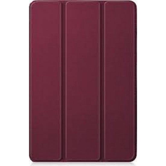 Trifold Θήκη Βιβλίο με Σιλικόνη Flip Cover Για Apple iPad 10.2'' 2019 Μπορντο