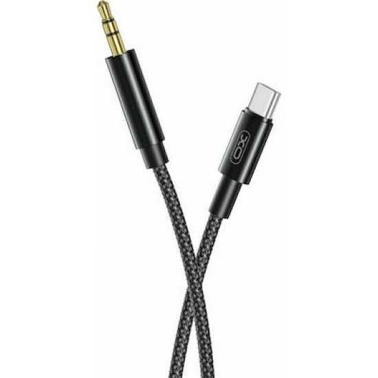 XO NB-R211B Braided USB 2.0 Cable USB-C male - 3.5mm male Μαυρο 1m