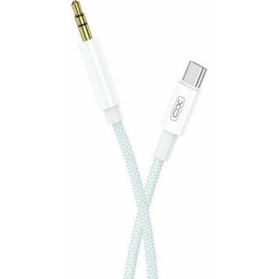 XO NB-R211B Braided USB 2.0 Cable USB-C male - 3.5mm male Λευκό 1m