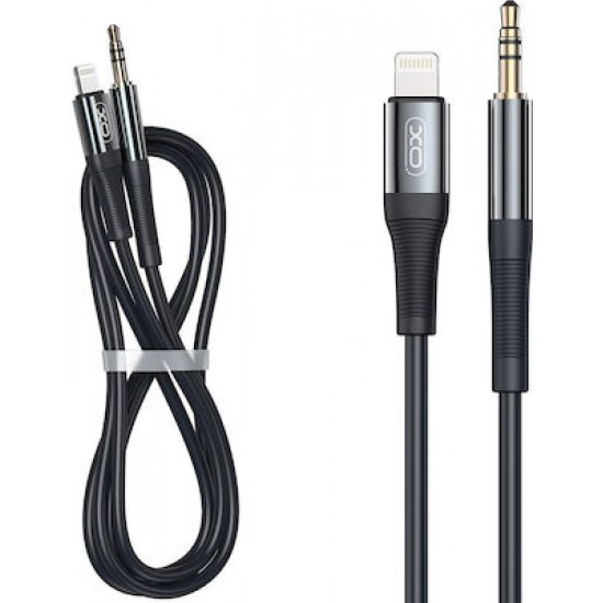 XO NBR193A 3.5mm to Lightning Cable Μαύρο 1m (16.005.0159)