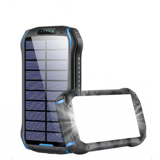 Hoco DB51 Ηλιακό Power Bank 8000mAh με Θύρα USB-A και Θύρα USB-C Μαύρο