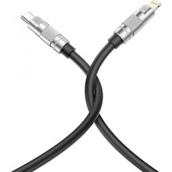 XO NB-Q228A USB-C to Lightning Cable 27W Μαύρο 1.2m