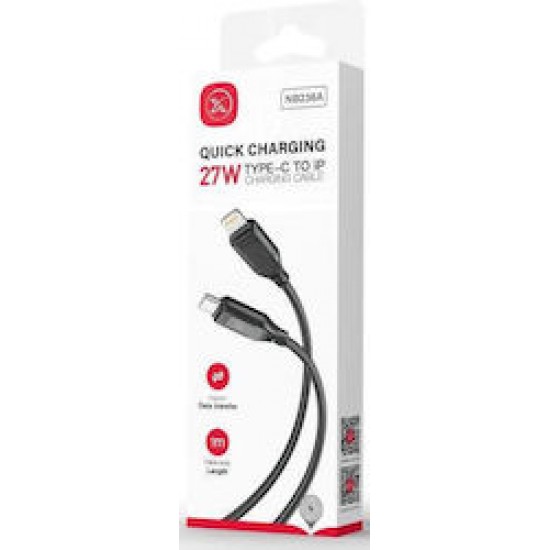 XO NB-Q236A USB-C to Lightning Cable 27W Μαυρο 1m (XO-NB236A-WH)