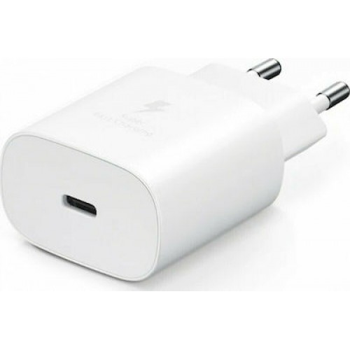 Samsung Φορτιστής Χωρίς Καλώδιο με Θύρα USB-C 25W Power Delivery Λευκός EP-TA800EWEGEU (Bulk)