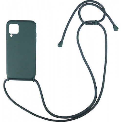 Sonique Carryhang Back Cover Σιλικόνης με Λουράκι Σκούρο Πράσινο (Galaxy A12)