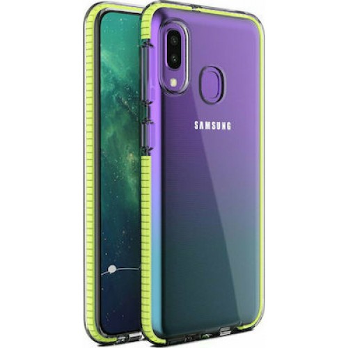 Hurtel Spring Back Cover Σιλικόνης Κίτρινο (Galaxy A20e)