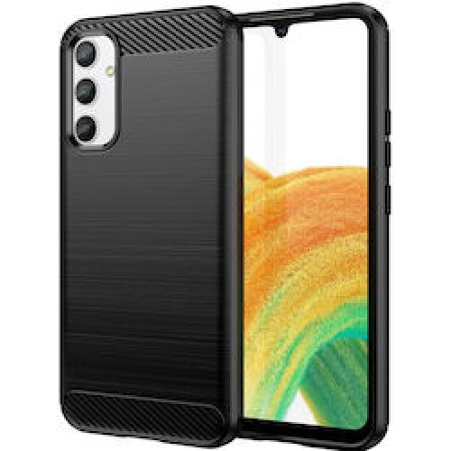 Hurtel Carbon Back Cover Σιλικόνης Μαύρο (Galaxy A34)