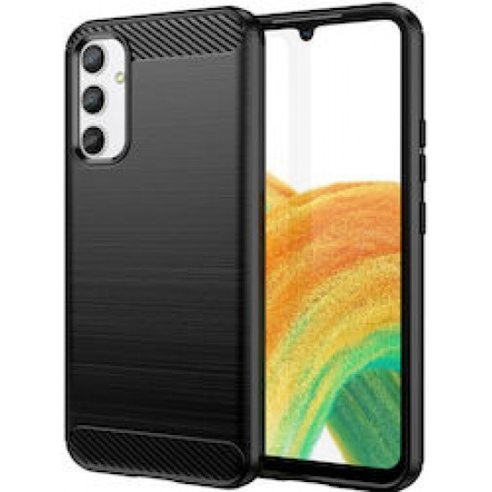 Hurtel Carbon Back Cover Σιλικόνης Μαύρο (Galaxy A34)