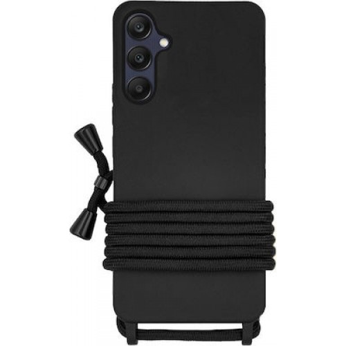 Back Cover Σιλικόνης με Λουράκι Μαύρο (Galaxy A55)