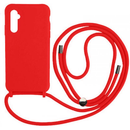 Back Cover Σιλικόνης με Λουράκι Κοκκινο (Galaxy A55)