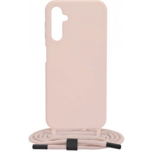 Back Cover Σιλικόνης με Λουράκι Ροζ (Galaxy A55)