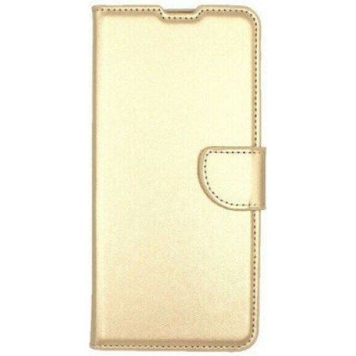 Book Δερματίνης Χρυσο (Redmi Note 9)
