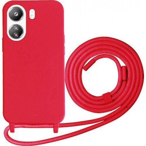 Techsuit Back Cover με Λουράκι Κοκκινο (Redmi 13C / Poco C65)