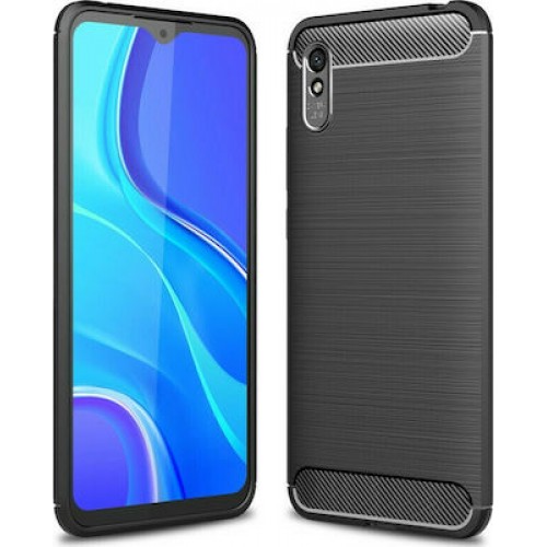 Hurtel Brushed Carbon Back Cover Σιλικόνης Μαύρο (Redmi 9A)