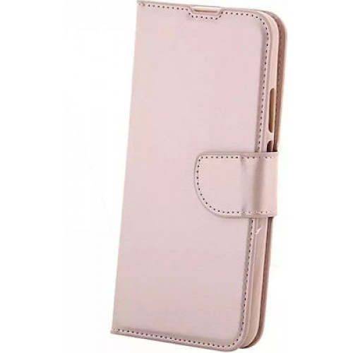 Book Δερματίνης Ροζ Χρυσό (Redmi 9C)