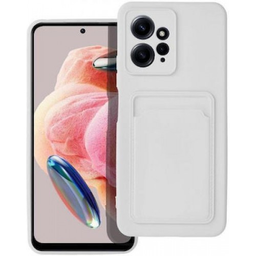 Forcell Card Back Cover Σιλικόνης με Υποδοχή για Κάρτες Ασπρο (Redmi Note 12 4G)