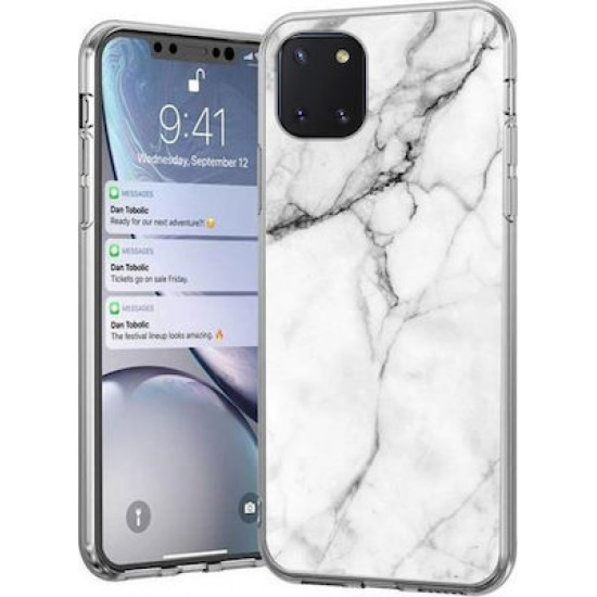 Wozinsky Marble Back Cover Σιλικόνης Λευκό (Xiaomi Mi 10 Lite)