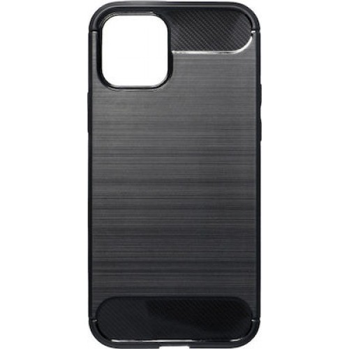 Forcell Carbon Back Cover Σιλικόνης Μαύρο (iPhone 12 / 12 Pro)