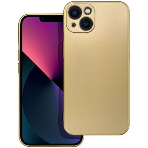 Forcell Metallic Back Cover Μεταλλική / Σιλικόνης Χρυσο (iPhone 14/15)