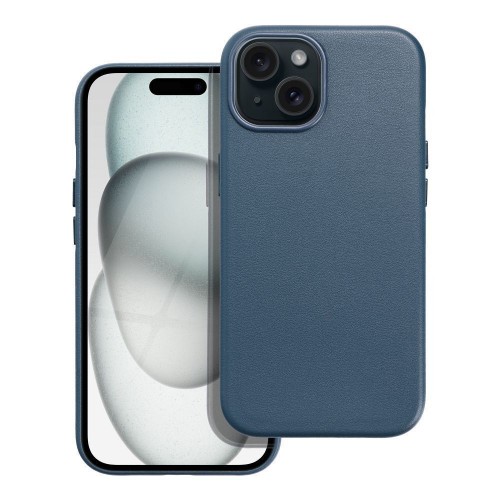 Κάλυμμα Mag Πίσω κάλυμμα Δερμάτινο Indigo Blue (IPHONE 15)