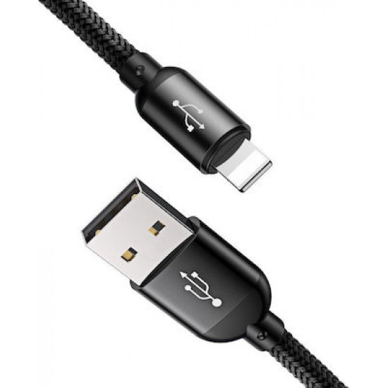 Moxom Braided USB-A to Lightning Cable Μαύρο 1m (MX-CB107)