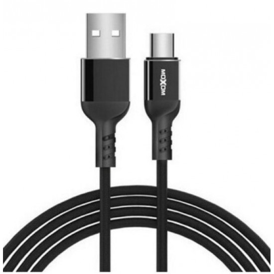Moxom Braided USB-A to Type-C Cable Μαύρο 1m (MX-CB107)