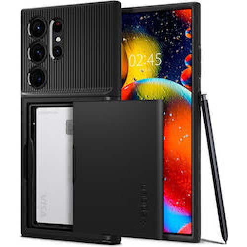 Spigen Slim Armor CS Back Cover Πλαστικό / Σιλικόνης Ανθεκτική Μαύρο (Galaxy S23 Ultra)