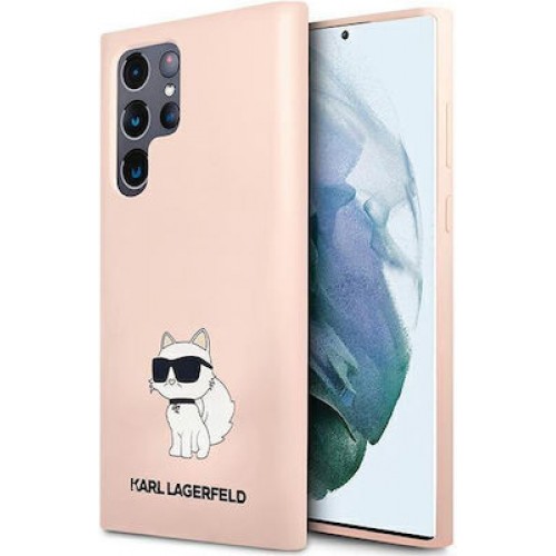 Karl Lagerfeld Choupette Back Cover Σιλικόνης Ροζ (Galaxy S23 Ultra)