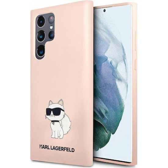 Karl Lagerfeld Choupette Back Cover Σιλικόνης Ροζ (Galaxy S23 Ultra)