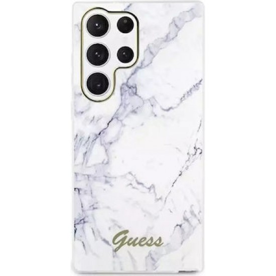 Guess Back Cover Plastic White / White (Galaxy S23 Ultra)